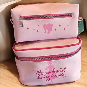 BARBIE ICONIC 2 Piece COSMETIC TRAVEL SET NWT